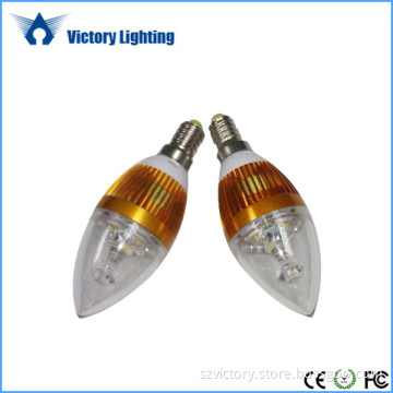 Bulbs 3*1W E12/E14 LED Candle Light Transparent
